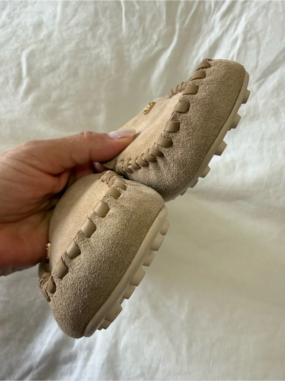 Michael Kors | Women's 8 | Eve Suede Loafer Camel Beige Tan Moccasins | EUC